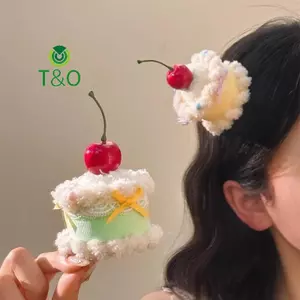 Kẹp Tóc Bánh Anh Đào Dễ Thương Mũ Sinh Nhật Nữ Mũ Kẹp Tóc Chụp Ảnh Bầu Không Khí Cảm Giác Đạo Cụ Phụ Kiện Tóc Quà Tặng [Mới]