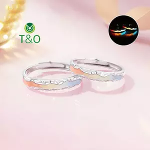 Nhẫn đôi cầu vồng phát sáng, điều chỉnh size dành cho nam, идеальный подарок