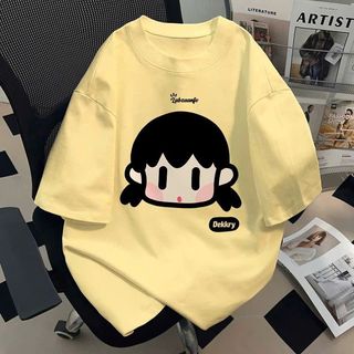 Áo phông unisex tay lỡ cotton su mát đa dạng Hình bé XUKAA Hoạt hình-thuba94