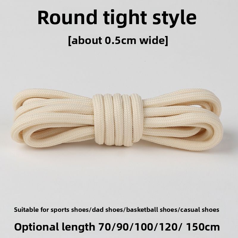 Dây giày phong cách Off-Trắng cho nam nữ, tròn, cotton nguyên chất, phù hợp giày thể thao, lười, da và bóng rổ