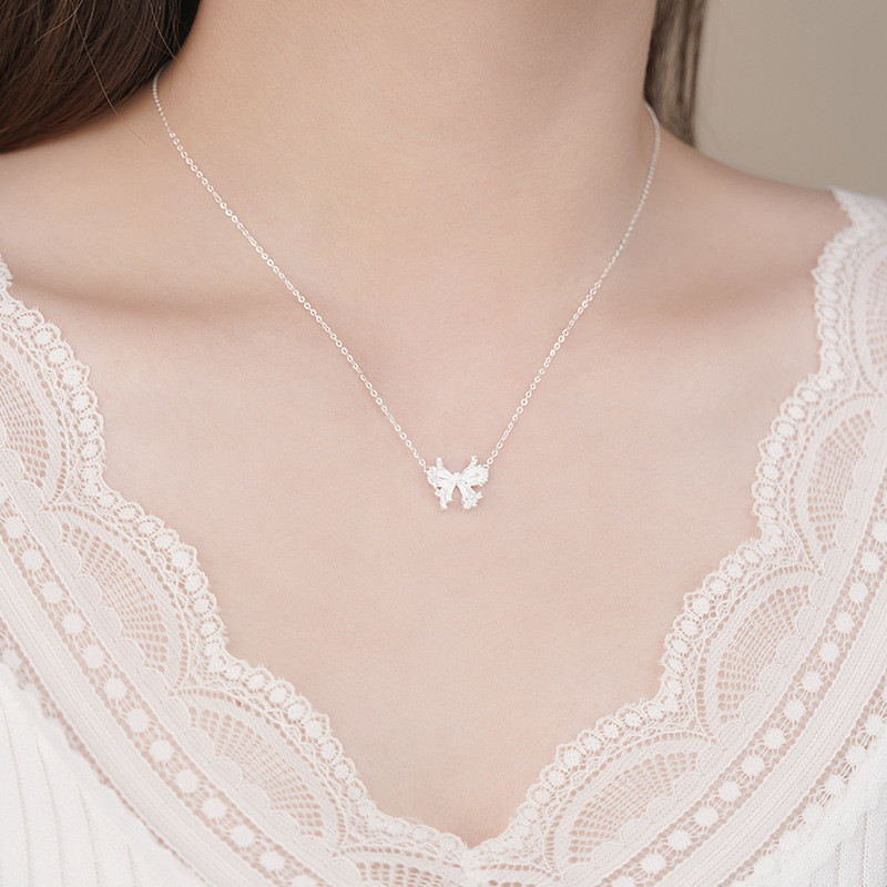 Vòng cổ bướm dễ thương S925 Sterling Silver Sweetheart