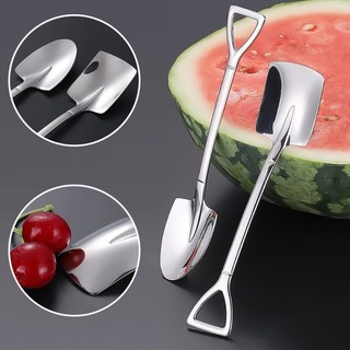 1 / 4 Nhà Bếp Thép Không Gỉ Sắc Nét & Vuông Đầu Thìa / Muỗng Kem Dày Có Cạnh Mịn