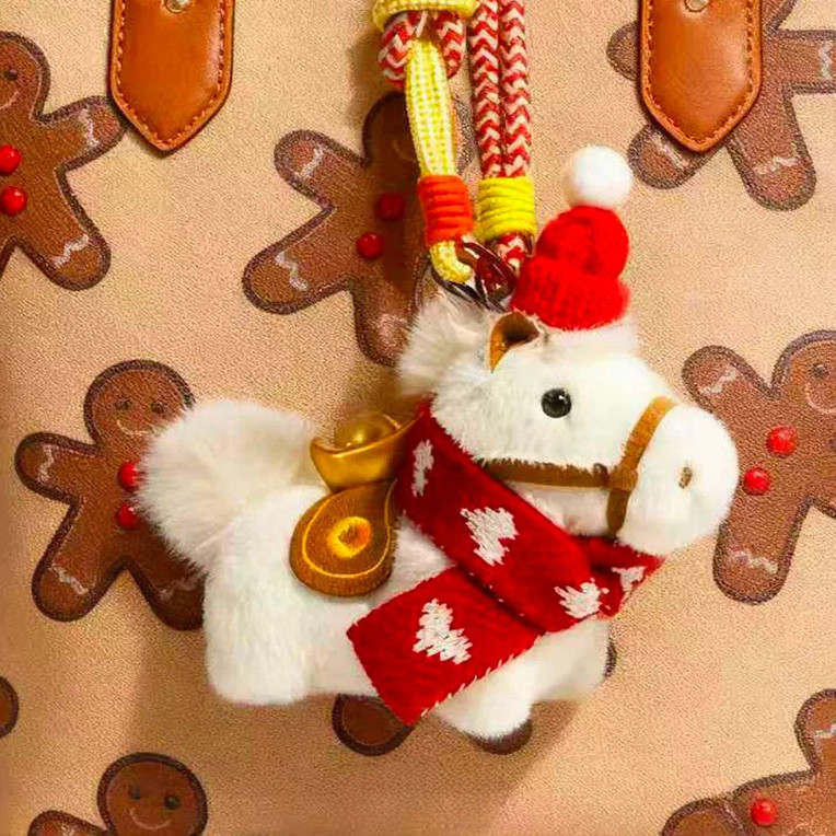 Dễ Thương Sang Trọng Thỏi Pony Túi Mặt Dây Chuyền Dệt Kim Búp Bê Móc Khóa Ngay Lập Tức Thành Công Mặt Dây Chuyền Giáng Sinh Quà Tặng Sáng Tạo Điện Thoại Di Động Dây Buộc