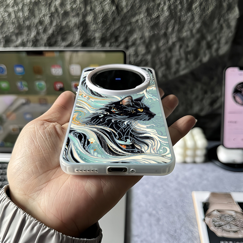Dành Cho Vivo X300 Ultra X300 Pro X200 Ultra X200 Pro X100S Pro V60 V50 V40 Ốp Điện Thoại Mèo May Mắn Của Kanagawa Cho Vivo X200S X100s X100 Pro X90 X80 X70 Vỏ Vivo Chống Sốc