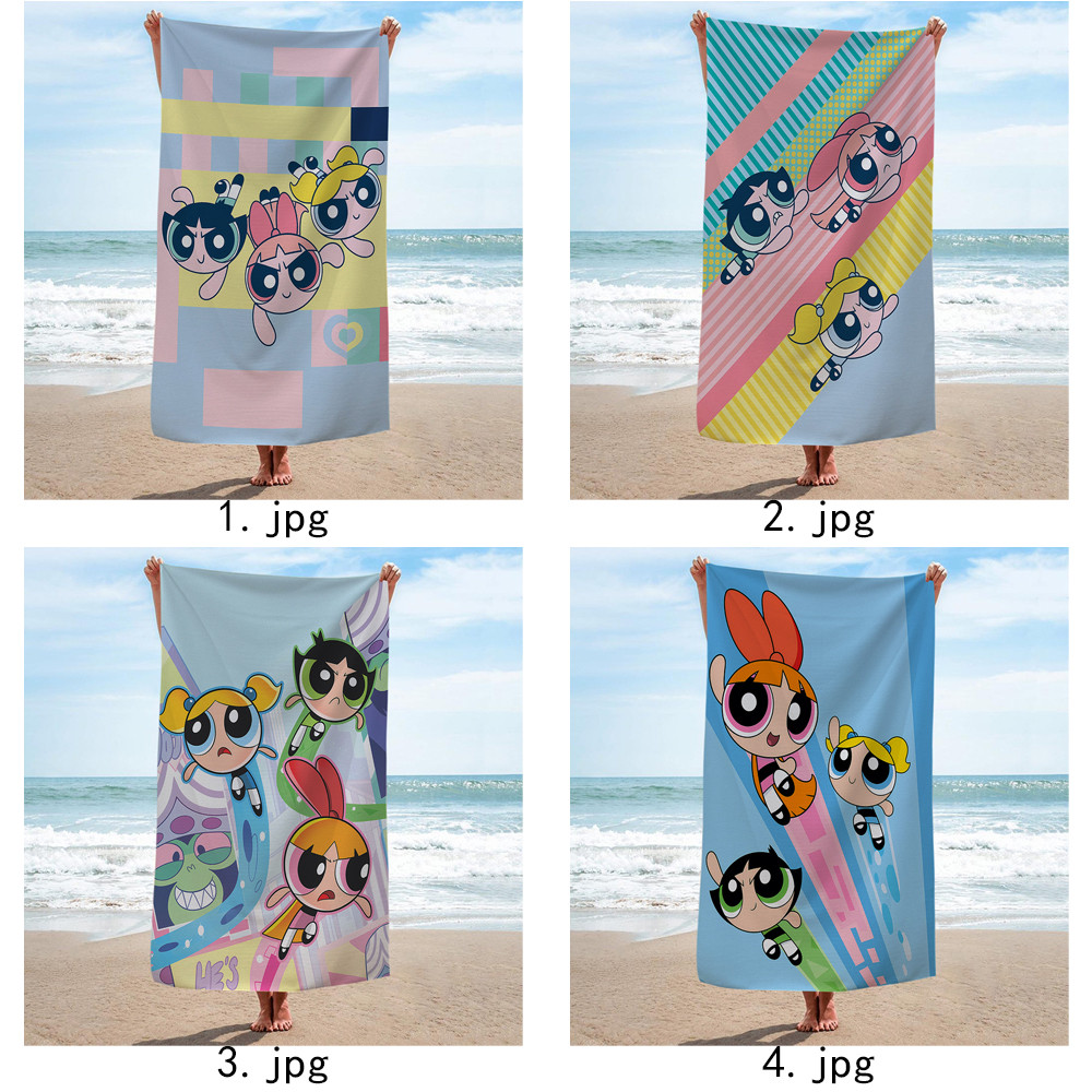 Khăn tắm mùa Powerpuff Girls, Khăn tắm bể bơi đi biển, Quà tặng kỷ niệm sinh nhật, Khăn bánh quế