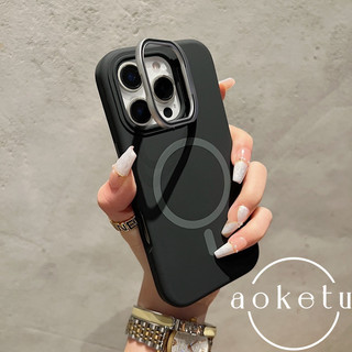 Giá đỡ ống kính kim loại silicon lỏng chất lượng cao Vỏ điện thoại từ tính thích hợp cho iPhone 11 12 13 14 15 16 Pro Max Vỏ cứng silicon chống bụi bẩn và chống vàng