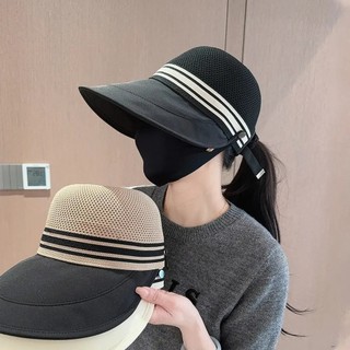 Mũ chống nắng vành rộng cổ điển có giá đỡ mặt nạ tích hợp Thiết kế dệt kim thoáng khí cho du lịch