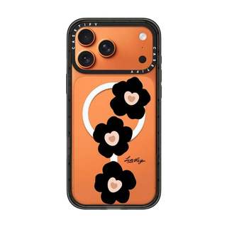CASECASE X Hoa Đen Tình Yêu Cạnh Đen Trong Suốt Cứng Từ Hút Tác Động Dành Cho Apple IPhone 12 13 14 15 16 17 Pro Max Air Plus Có Hộp