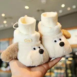Giày Bé Cho Bé Mùa Đông Lông Cừu Lót Giày 0-12 Tháng Trước Cho Bé Chống Rơi Lót Dày Mùa Đông Nam Nữ Giày Bé