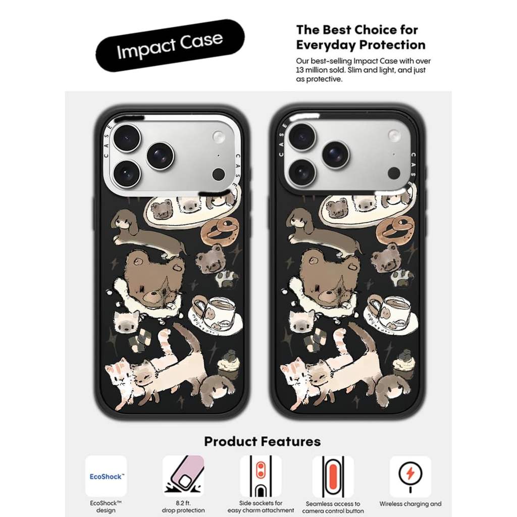 CASECASE X Cat Hẹn Hò Màu Trắng Camera Vòng Phiên Bản Mờ Đen Cứng Hút Từ Tính Tác Động Dành Cho Apple IPhone 13 14 15 16 17 Pro Max Air Plus Có Hộp