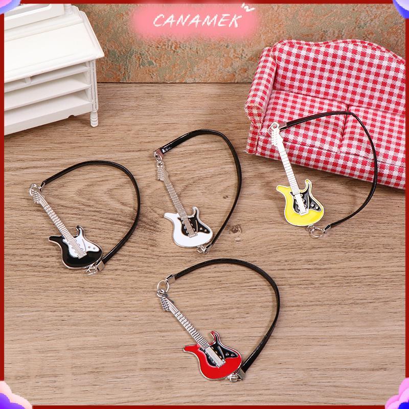 CANAMEK 1: 12 Nhà Búp Bê Thu Nhỏ Guitar Đồ trang trí Nhạc Cụ Trang Trí Búp Bê Micro Cảnh Đạo Cụ Xây Dựng CSF