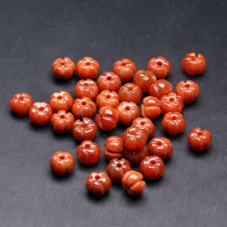 ((5 miếng) Hạt ngọc đỏ hình hạt bí ngô DIY cho vòng tay và vòng cổ (~7x5mm))