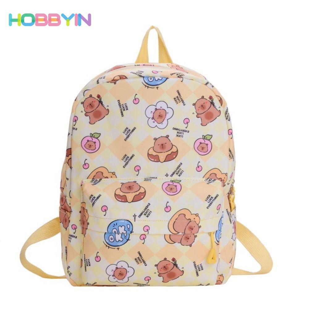 Túi đi học HOBBYIN, Ba lô Capybara Capybara cỡ S / L, Túi đeo vai bằng Nylon chất lượng cao Túi đeo vai giảm đau dung tích lớn trở lại trường học