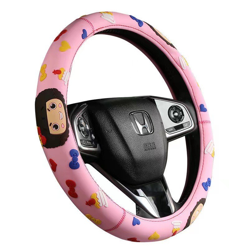 Hàn Quốc Hàn Quốc Dễ Thương Nữ Hoạt Hình Bốn Mùa Đa Năng Chống Trơn Trượt Grip Cover Nam Silicone Vô Lăng Xe 0402