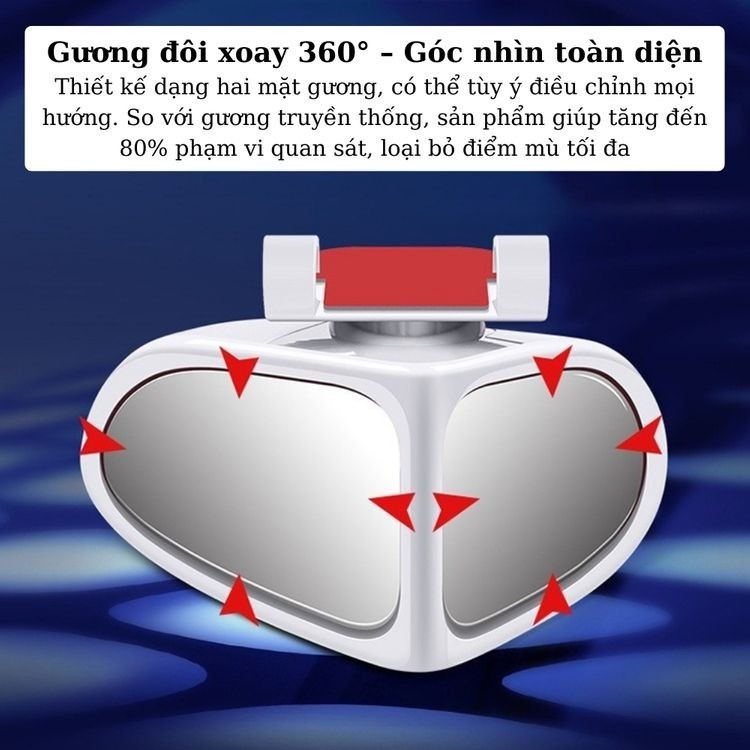 Gương chiếu hậu phụ cao cấp xoay 360 độ góc rộng Hỗ trợ đảo chiều / Quan sát bánh xe،Góc nhìn rộng, giảm điểm mù