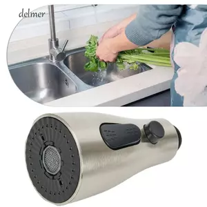 Tệp đính kèm vòi nước DELMER, Vòi kéo xoay bằng nhựa, 3 chế độ cầm tay 3 trong 1 Đầu phun phun góc lớn Vòi bếp