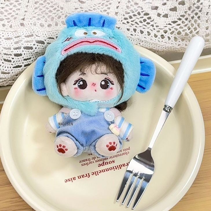 10cm Quần Áo Cho Bé Búp Bê Cotton Mũ Dễ Thương Mũ Đội Đầu Sọc Quần Áo Bộ Đồ Chơi Sang Trọng Búp Bê Quần Áo