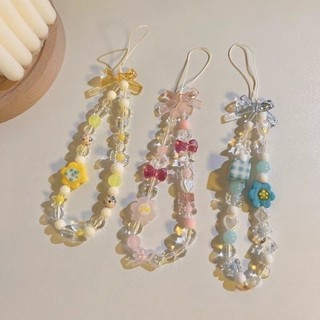 Mặt dây chuyền ngọc trai dễ thương màu hồng cho tất cả các mô hình Trường hợp điện thoại Vòng đeo tay Lanyard