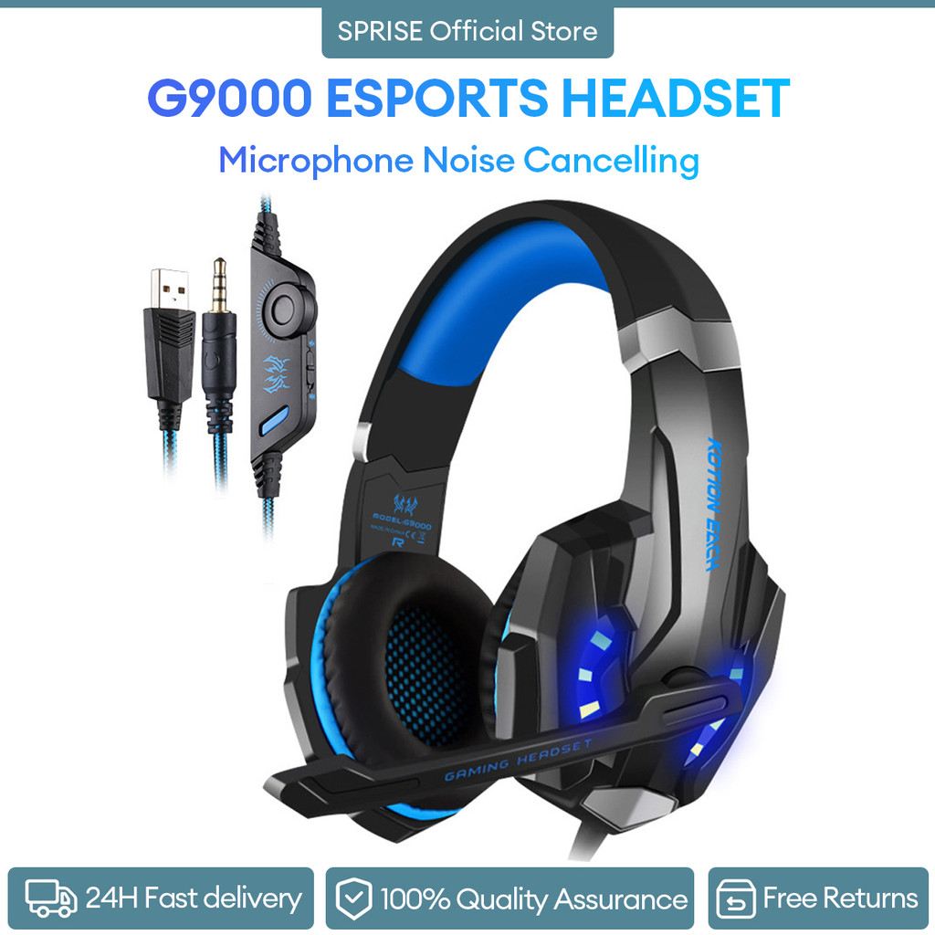 Tai nghe chơi game SPRSE G9000 Tai nghe âm thanh nổi có dây có Mic khử tiếng ồn / Âm trầm nhẹ cho điện thoại, máy tính xách tay, PC, PS4 / 5, Switch, Xbox One Soft Earmuffs