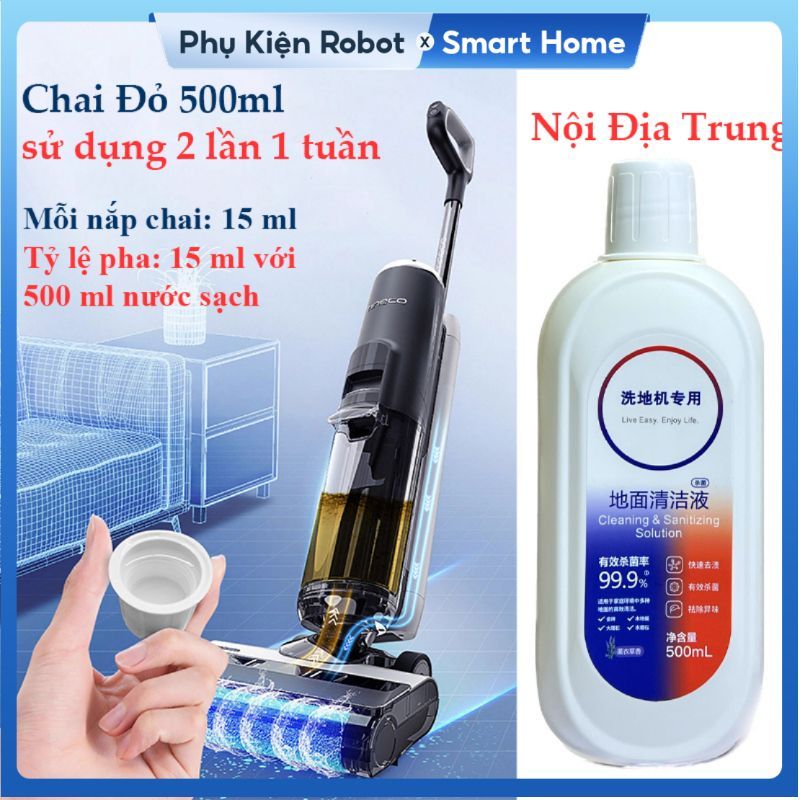 Nước Lau Sàn Cho Máy Hút Bụi Lau Nhà Khô Ướt Tineco & Các Hãng Khác, Chai 500ml, Hàng Nội Địa Trung, Hương Hoa Oải Hương