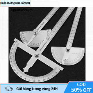 Thước Đo Góc Bằng Kim Loại – Thước Đo 180 Độ Bằng Inox, Dụng Cụ Đo Góc Cơ Khí Đa Năng