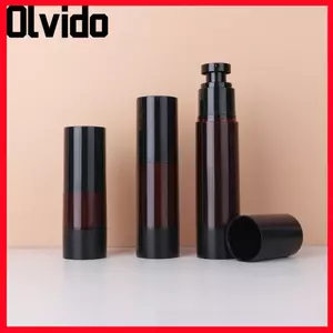 Bình hút chân không OLVIDO, Bình xịt nhựa đậm màu nâu 15 / 30 / 50ml, Chai bơm bọt di động chống rò rỉ Mỹ phẩm
