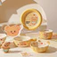 Hiện Đại Bà Nội Trợ Gấu Bơ Bát Gốm Hoạt Hình Dễ Thương Underglaze Màu Bộ Đồ Ăn Bát Cơm Hộ Gia Đình Đĩa Mì Ăn Liền Bát 1W5Y