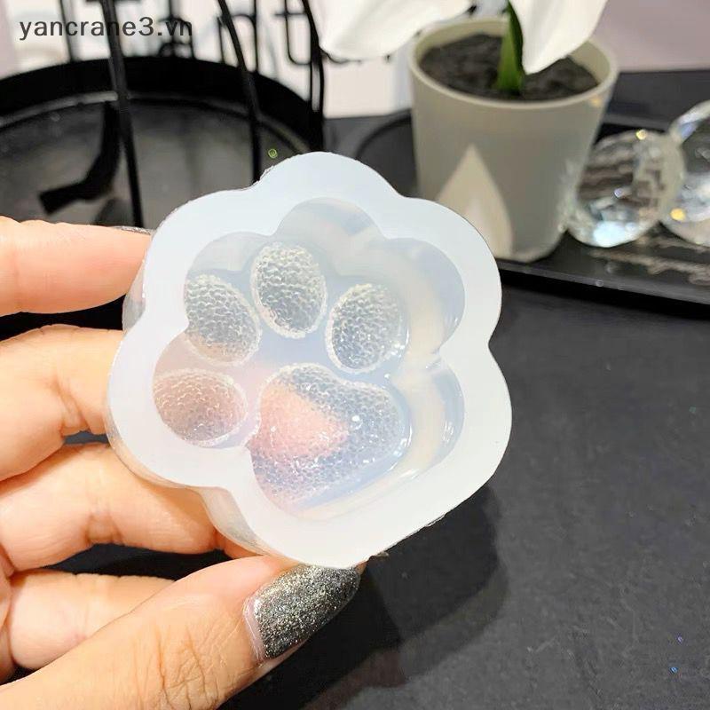 {YAN} 1 Chiếc Khuôn In Hình Chân Mèo Khuôn Silicon Chân Chân In Hình Paw Chảo Nướng Silicon Xà Phòng Đơn Khay Nến Máy Làm Khuôn {ya}
