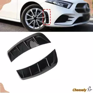 CHEESELY 2 chiếc Fender Air Vent, Vỏ dán tự động bằng sợi Carbon đa năng, Cản trước Cánh bên ngoài Trang trí bên ngoài Cửa hút khí màu đen