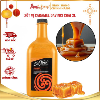 Sốt Vị Caramel DaVinci Chai 2L, Xốt Chuyên Dùng Pha Chế Đồ Uống Cao Cấp Và Làm Bánh