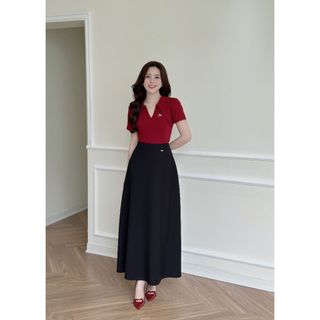 Chân váy chữ A LV201 dáng dài trơn