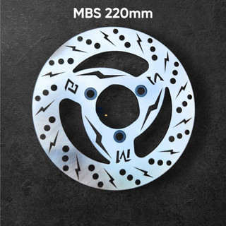 Đĩa phanh hình tia sét MBS 220mm dùng cho xe điện..AIMVUKES