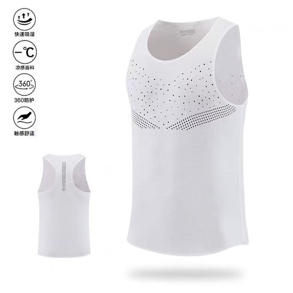 [Customized Logo] Couple's Summer Super Lightweight Quick-Drying Breathable Vest Marathon Running Sports Seamless Top Wind Tunnel Fitness T-shirt 52eK