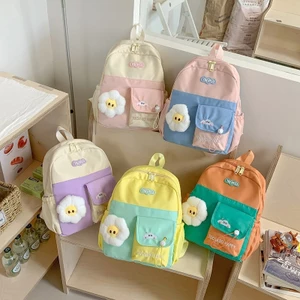 Hoạt Hình Dễ Thương Hướng Dương Bé Trai Bé Gái Ba Lô Phiên Bản Hàn Quốc ins Phong Cách Tương Phản Màu Ba Lô Dây Rút Thời Trang Túi Đi Học Trẻ Em