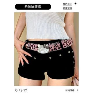 Leopard Print Horsehair Series Belt KT Cat Head Belt y2k Phụ kiện phù hợp