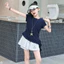 Áo thun ngắn tay ruy băng không đều cho bé gái 2026 Áo ngắn Slim-Fit dành cho trẻ em
