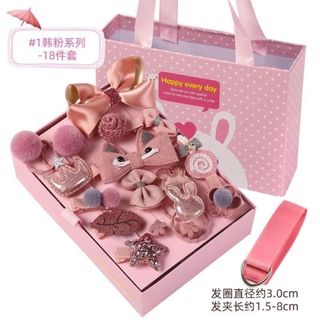 Hộp kẹp tóc 18 món cho bé gái kèm túi xách Phụ Kiện Tóc