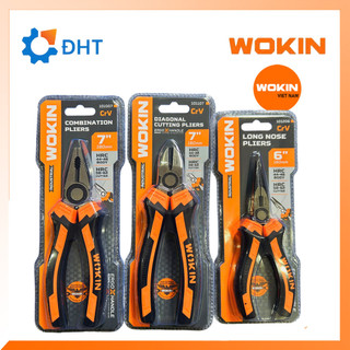 Bộ 3 Kìm WOKIN kìm điện 101007 180mm , kìm nhọn 101206 160mm, kìm cắt 101107 180mm