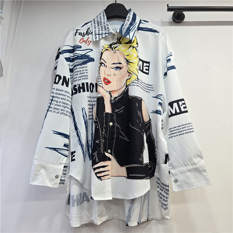 Áo Streetwear Công Nghiệp Nặng, In Chữ Nóng và Thiết Kế Kim Cương Nổi Bật Phù Hợp Mọi Vóc Dáng