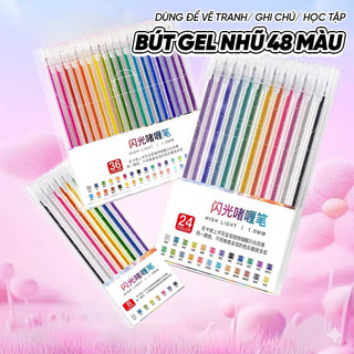 Bút Highlight Nhiều Màu Xinh Xắn - Bộ 12/24/36/48 Màu Viết Bullet Journal Chữ Đẹp, Vẽ Tranh, Quà Tặng Học Sinh