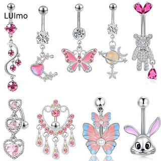 LUImo Mặt Dây Chuyền & Nhẫn Rốn Thép Không Gỉ Hình Thú, Trái Tim và Hoa Văn Bướm