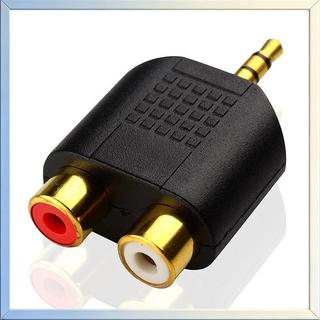 Any2Get5% tắt 1 cái Mạ vàng âm thanh nổi Âm thanh nam Cắm vào 2 RCA nữ ja Y 3.5mm Adapter