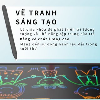Bảng vẽ LCD 16 inch – Tự xóa, đa sắc cầu vồng – Kèm bút, khóa màn hình – Màn hình rộng, viết xóa nhanh – Dễ sử dụng