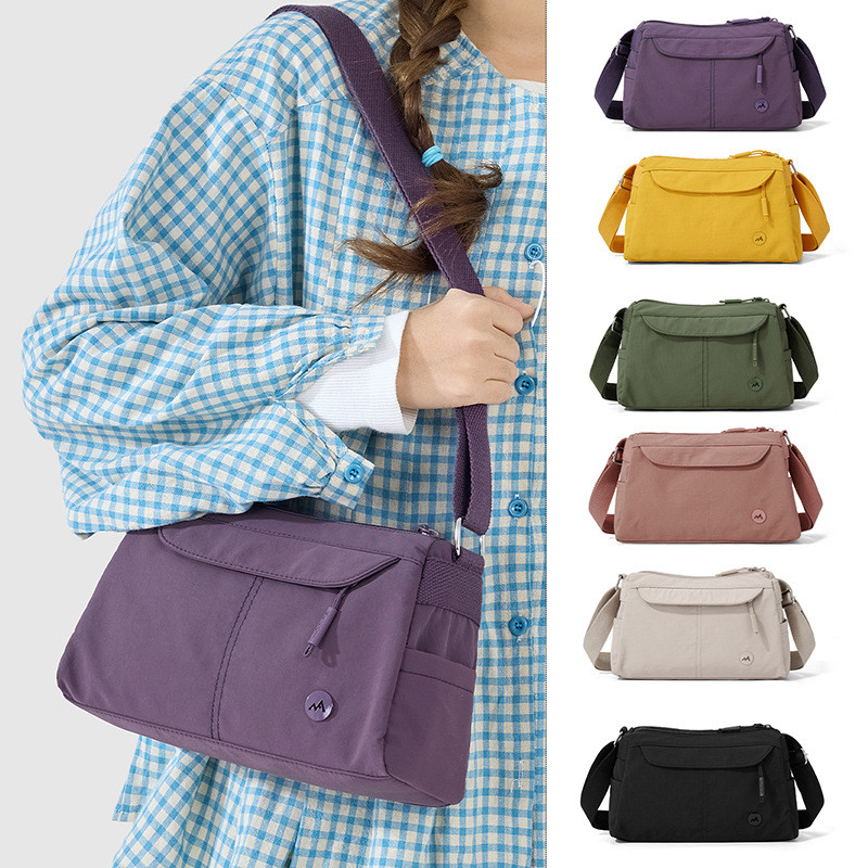 GC2 Phong Cách Hàn Quốc Retro Túi Đeo Vai Đơn Phong Cách Nhẹ Túi Nylon Thường Ngày Màu Trơn CG2