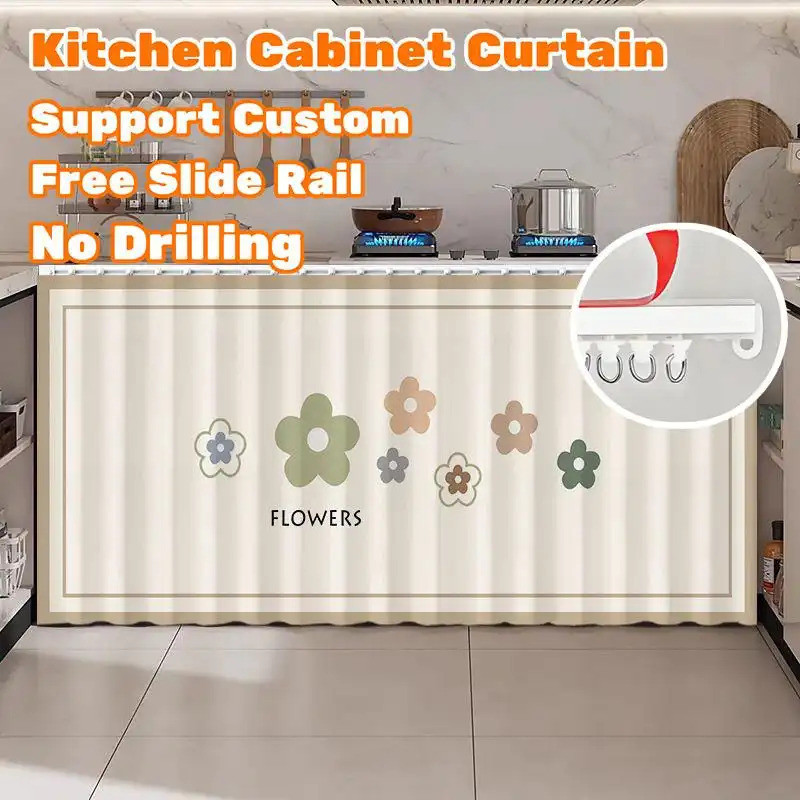 Rèm tủ có đường trượt – Phong cách tối giản Bắc Âu, Vỏ bồn rửa không khoan cho nhà bếp, ống chống bụi & ẩn