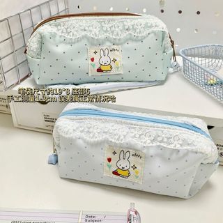 Giá Trị Cao Tươi Đơn Giản Sinh Viên Văn Phòng Phẩm Túi Bảo Quản Ren Miffy Thỏ Chấm Bi Hộp Đựng Bút Chì Dung Tích Lớn Niche-       20260417