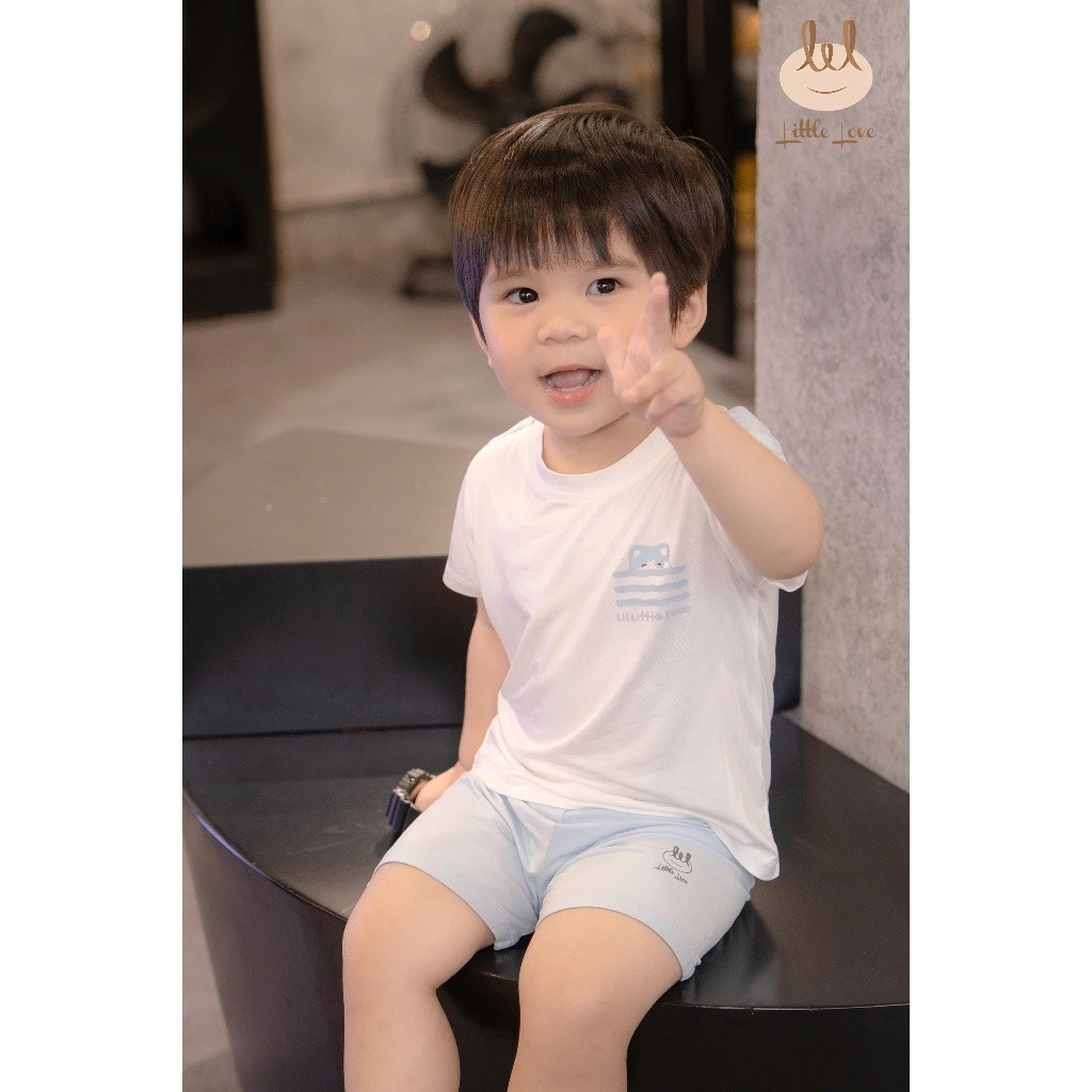 Bộ cộc tay chất vải sợi tre kháng khuẩn [ mềm, mát, mỏng, co dãn & thấm hút tốt]  dành cho bé từ 6m-4y  (HCT01)