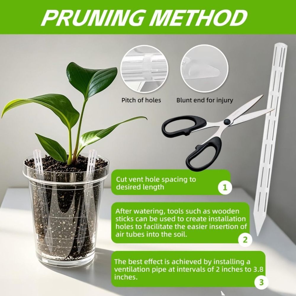 HOBBYIN 10 Ống thông gió rễ cây, Ống thông gió chậu hoa đa năng thoáng khí, Ống tuần hoàn không khí đất trong suốt chống thối
