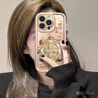 Thần Tài Giá Đỡ Xoay Thích Hợp Cho 17promax Ốp Điện Thoại iphone15 Silicone 16 Phong Cách Mới 14 Năm Ngựa