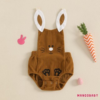 MG-Baby Áo Liền Quần Không Tay Hoạt Hình Thỏ Nút Đóng Áo Liền Quần Cho Bé Gái Bé Trai